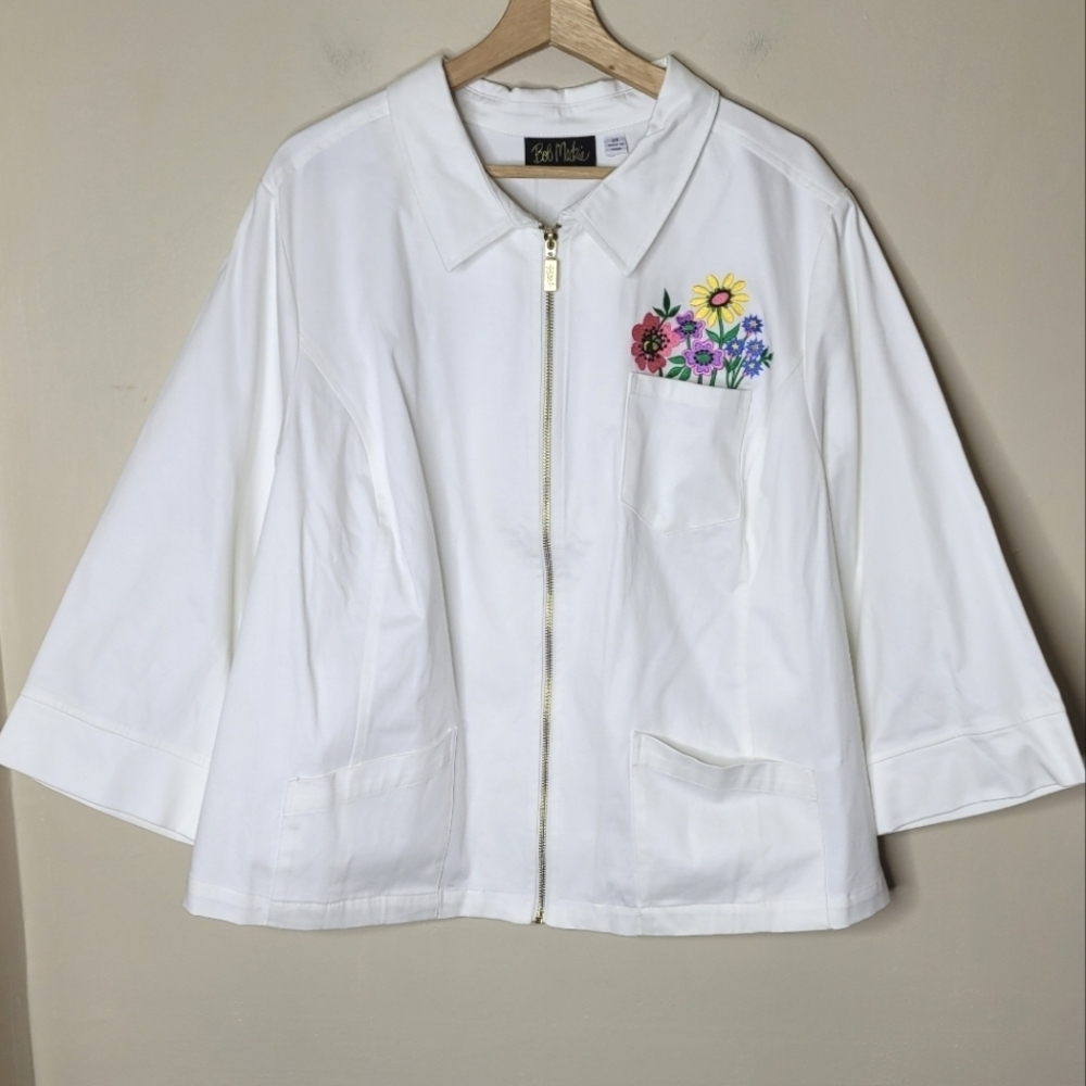 Bob Mackie Floral Embroidered Jacket Size 3X NWT - Picture 3 of 10